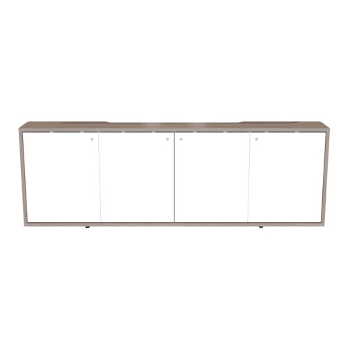 C3 Series HPL Woodkit, 4 Bay, 32 Inches High, 5th Ave Elm with White Gloss Doors