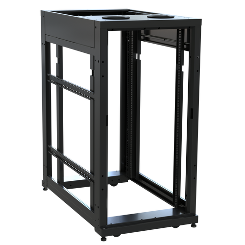 24 RU SNE Series Rack Frame, 42 Inches Deep, 24 Inches Wide with Cage Nut Rackrail