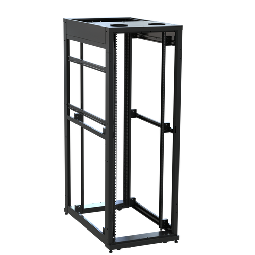 42 RU SNE Series Rack Frame, 48 Inches Deep, 27 Inches Wide with 10-32 Rackrail