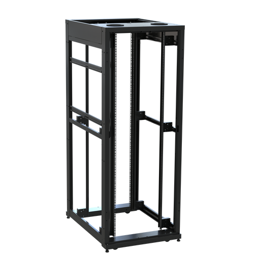 42 RU SNE Series Rack Frame, 42 Inches Deep, 30 Inches Wide with Cage Nut Rackrail