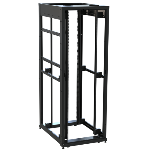 45 RU SNE Series Rack Frame, 42 Inches Deep, 30 Inches Wide with Cage Nut Rackrail