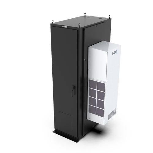 45U 24W 42D Nema 12 Free Standing Server Rack with 14k BTU AC Unit - 10-32 Mounting