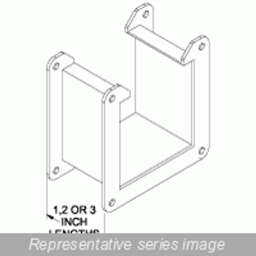 1485Bm2 N12 Wireway, 2" Nipple - Fits 2.5 x 2.5 - Steel/Gray