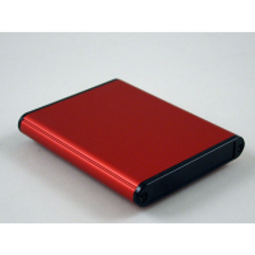 1455A802Rd Red Extruded Aluminum Enclosure w/ Plastic End Panels