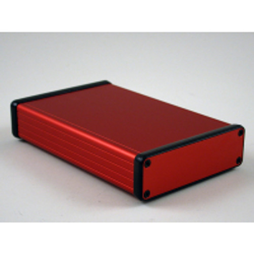 1455L1601Rd Red Extruded Aluminum Enclosure w/ Metal End Panels