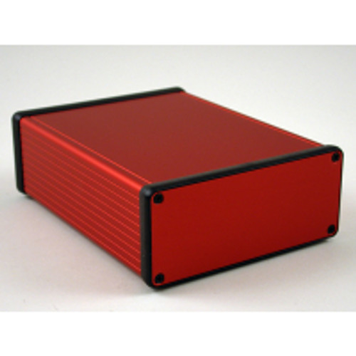 1455Q1601Rd Red Extruded Aluminum Enclosure w/ Metal End Panels