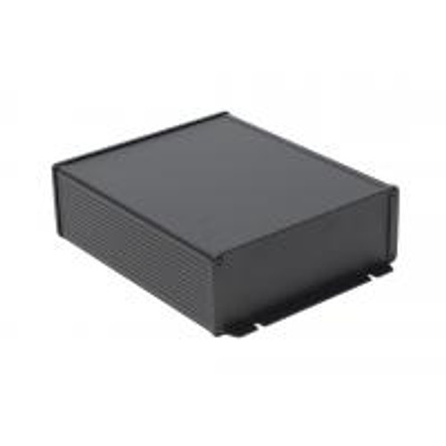 1457U2202Bk Enclosure, Extruded Aluminum, 7.52 x 2.68 x 8.66, Flanged End Panels, 1457 Series