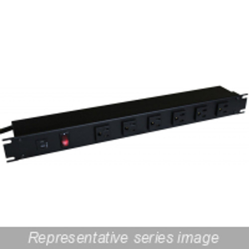 1582T6D1Bk 19" Rack Mount, 6 Rec On Front