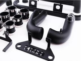 Full Race Intercooler / CAC Upgrade Kit Coated Black - Compatible w/ OEM Electronic Blow Off Valve and TurboSmart Vee Port EM BOV
