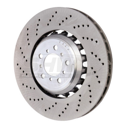 SHW Performance Left Rear Cross-Drilled Lightweight Brake Rotor BMW M2 Competition 3.0L 2019-2021 SHW Performance Left Rear Cross-Drilled Lightweight Brake Rotor BMW M2 Competition 3.0L 2019-2021
