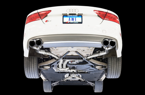 AWE Tuning Track Edition Exhaust for Audi S7 2013-2018 | 2.5" Diameter | Quad Black Tips