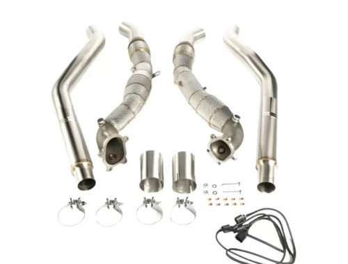 CTS Turbo Cast Downpipe Set w/ High Flow Cats Audi C7 RS7 | S6 | S7 4.0T 2013-2018