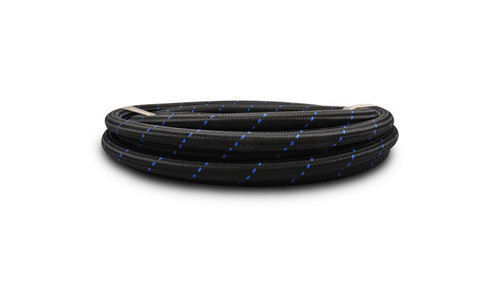 Vibrant -10 AN Two-Tone Black/Red Nylon Braided Flex Hose (20 foot roll)