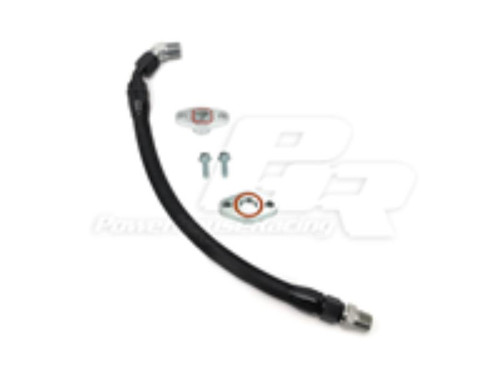 Powerhouse Racing Stainless Black Braided Line with Black Hose Ends Turbo Oil Drain Kit Toyota Supra RHD Powerhouse Racing Stainless Black Braided Line with Black Hose Ends Turbo Oil Drain Kit Toyota Supra RHD