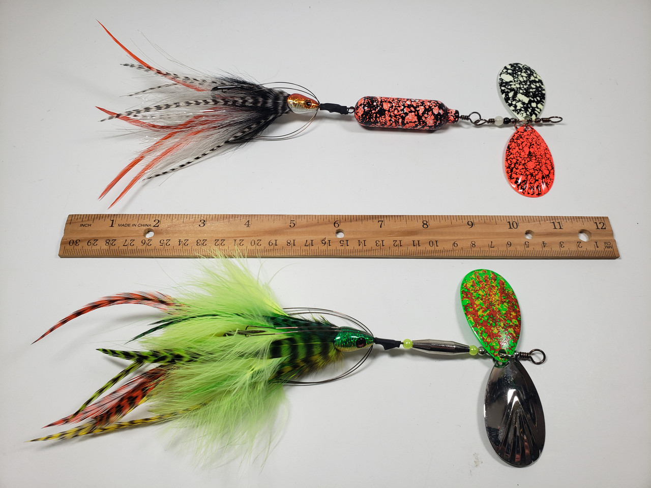 Inline Pike Musky Salmon Spinner Size 5 Pike/Musky Bucktail French Blade  Spinner 