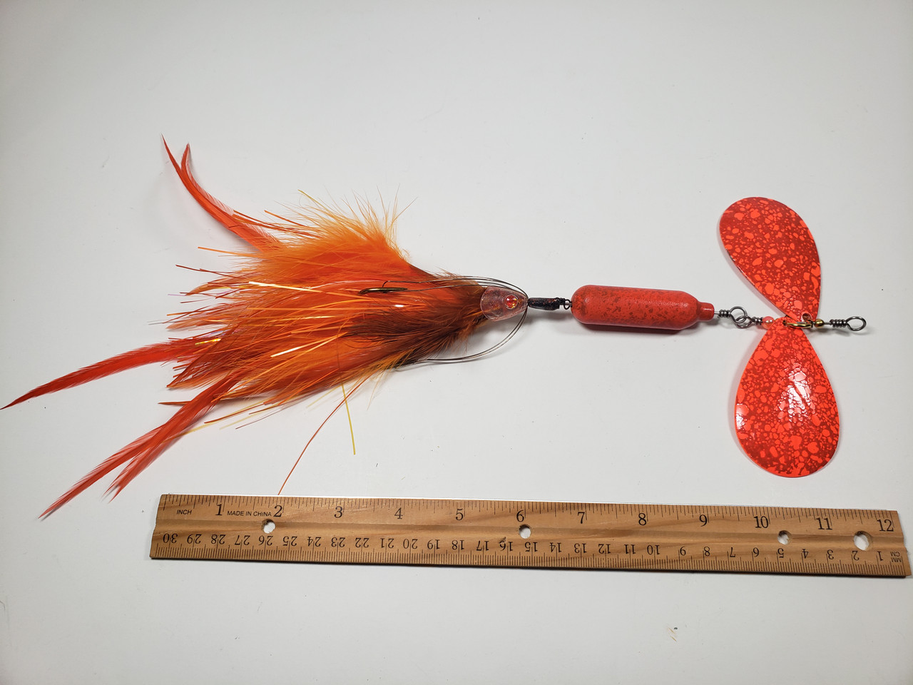 LOT OF 10 SEA STRIKER Bucktail Teaser Fishing Lures 3 - Orange/Pearl/Mylar  $9.65 - PicClick