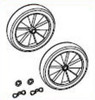 Chipper Wheels - solid rubber, plastic rim, retaining hardware to axle - Chippers: CH10, CH11