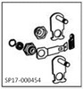 Rear height adjust assembly parts (includes height handle, bearing, and pivot) - Use for rear wheel - 26" WAM