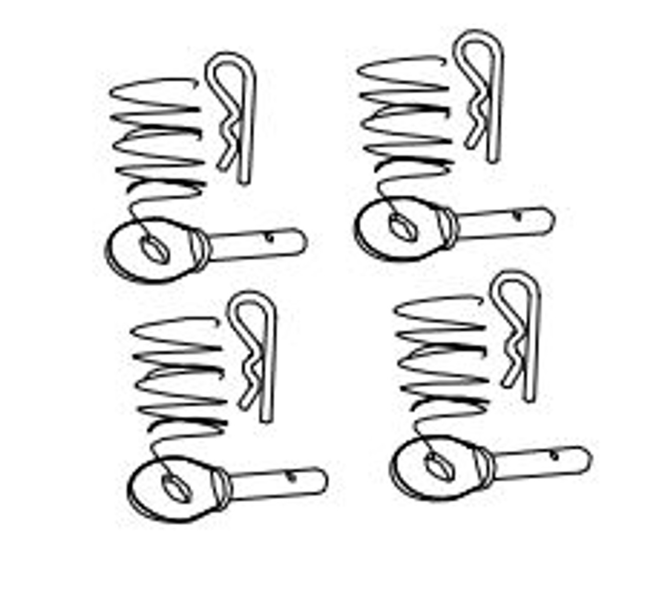 Deck height adjustment pin kit, 36F, 52F include pins, rings, cotter pins,  tether, set of 4 (C- 25,75; P- 5,10) - GXI Parts & Service