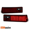 Fits 87-93 Ford Mustang V8 Gt Svt Cobra Red Smoke Full LED Tail Lights Lamp Pair