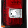 Fit 1994-01 Dodge Ram 1500 2500 3500 Red Clear LED Tube Tail Lights Replacement