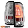 Fit 1997-2003 F150 1999-2007 F-Series Super Duty LED Tube Chrome Tail Lights