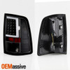 Fit 2013-2018 Dodge RAM Pickup Black Full LED DRL Tube Tail Lights Brake Lamp