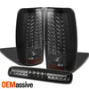 For 03-06 Chevy Silverado Sierra LED Tail Lamps Housing +3rd Brake Light - Smoke