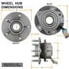 Fit Equinox Torrent Vue FRONT Wheel Hub Bearing+ABS Sensor & 5 Lug 513189 System
