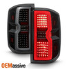Fit 2014-2019 Chevy Silverado GMC Sierra LED Light Bar Tail Lights Black Smoked