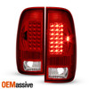 Fits 97-03 F150 F250 Pickup 99-07 Ford Superduty Red Clear LED Tail Lights Lamps