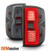 Fit 2014-2019 Chevy Silverado GMC Sierra LED Light Bar Tail Lights Lamps - Smoke