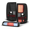 For 04-08 Ford F150 LED Tail Lamps Black Housing + Smoke LED 3rd Brake Light
