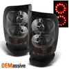 Fits 94-01 Dodge Ram 1500/2500/3500 Pickup Truck Smoke LED Ring Tail Lights Lamp