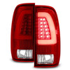 Fit 1997-2003 Ford F150 1999-2007 F250 F350 Red Clear LED Tube Tail Lights Lamps