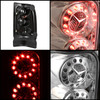 Fits 94-01 Dodge Ram 1500/2500/3500 Pickup Truck Clear LED Ring Tail Lights Lamp