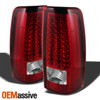 Fit 99-03 Silverado Sierra LED Tail Lamp Housing & 3rd Brake Light Red Clear Len