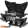 Fits 07-13 Tundra Black Halo LED Projector Headlights + LED Tail Lights Lamps