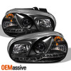 Fits 99-06 Vw Golf Mk4 GTi Chrome Projector R8 Style DRL LED Strip Headlights