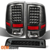 Fits 09-18 Ram 1500 10-18 2500/3500 Black Tail lights+ LED 3rd Brake Cargo Light