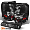 Fit 04-08 Ford F-150 Black LED Tail Lights + Smoked LED 3rd Brake Lamp 2004-2008