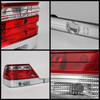 Fits 95-99 Mercedes Benz W140 S-Class Red Clear Tail Lights+Trunk Piece 3Pcs Set