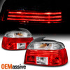 Fits 97-00 BMW E39 5-Series Sedan Red Clear Tail Lights Brake Lamps Pair Set