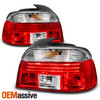 Fits 97-00 BMW E39 5-Series Sedan Red Clear Tail Lights Brake Lamps Pair Set