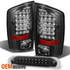Fit 2002-2006 Ram 1500 2003-2006 2500/3500 Black LED Tail Light+3rd Brake Lamp