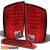 Fits Red Clear 07-08 Ram 1500 2500 3500 LED Tail Lights+Full LED 3Rd Brake Light