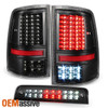 Fits 09-18 Dodge Ram 1500 2500 3500 Full LED Black Taillights+LED 3Rd Brake Lamp