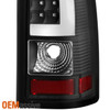 Fit 1999-2002 Chevy Silverado 1500 1999-06 GMC Sierra Black LED Tube Tail Lights