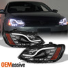 Fits 11-18 Vw Jetta DRL LED Light Tube Design Projector Headlights Lamps -Black