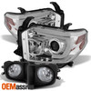 [Chrome Housing Set]For 14-21 Tundra LED DRL Projector Headlights + Fog Lights